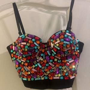 Jeweled crop top